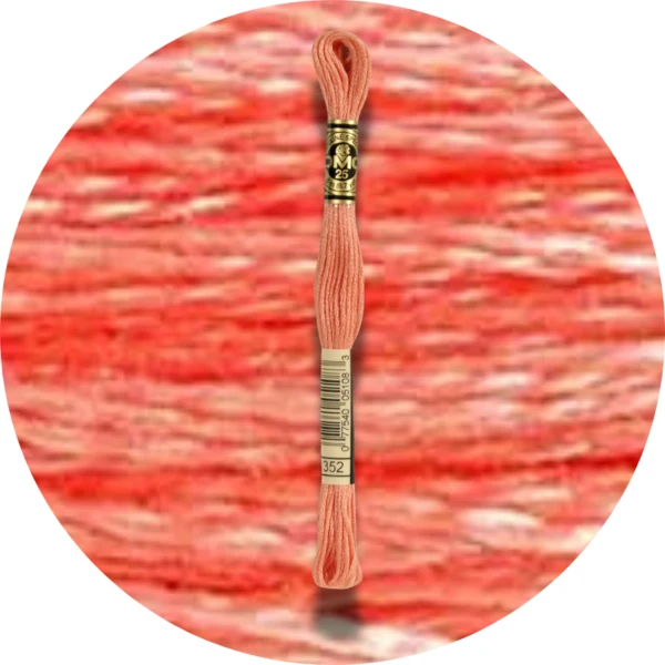 DMC Mouliné Spécial 25 Broderigarn, Ensfarvet, Røde/Gule/Orange nuancer